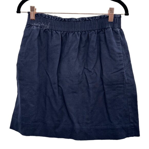 J. Crew Factory Linen Blend Navy Skirt 4 - Picture 1 of 3